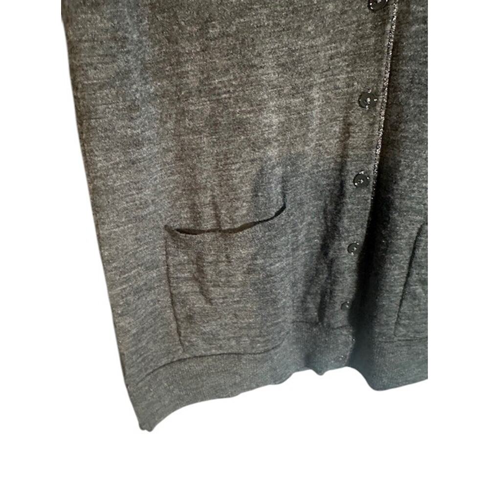 Gap Button Down V-Neck Long Sleeve Wool Blend Cardigan Dark Gray Women Sz S - Picture 4 of 9